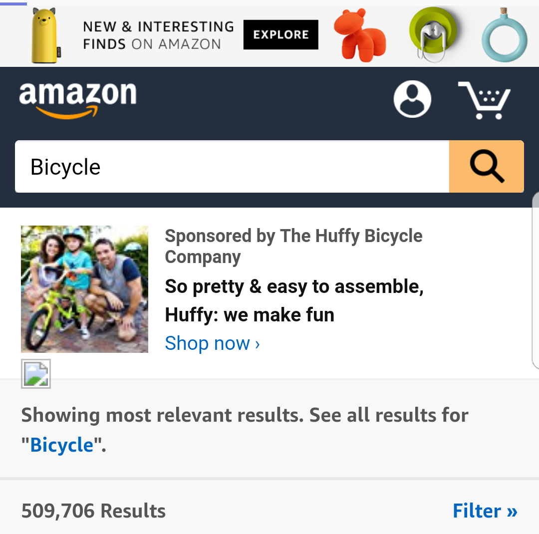 Amazon Headline Ads on Smartphone