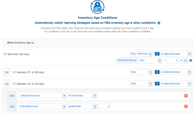 conditional repricer inventory age