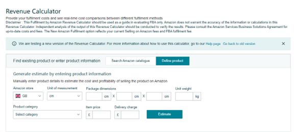 New FBA calculator picture