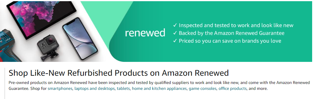 Renewed  Sell pre-owned products