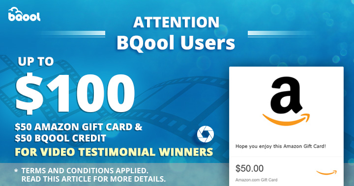 Bqool Testmonial Video Reward
