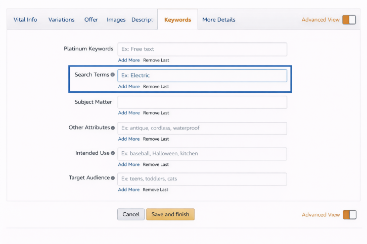 Backend keywords on Amazon Seller Central