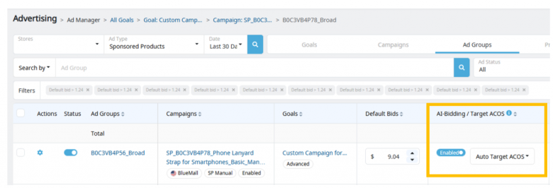Screenshot of BQool AI Ads AI-Bidding