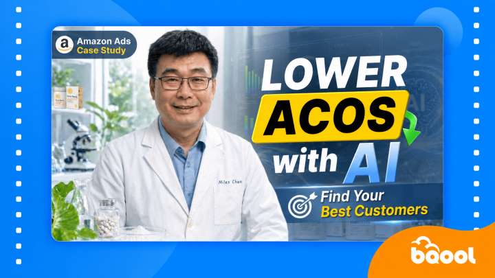 Fecula Biotech Amazon Ads case study banner highlighting lower ACoS and AI-assisted customer targeting.