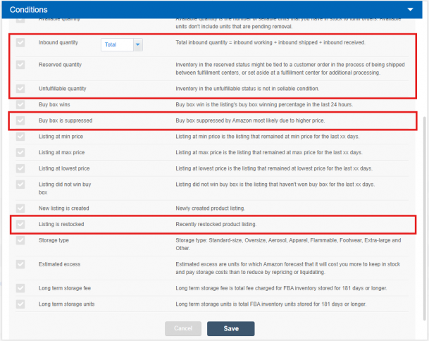 Conditional Repricer New Added Conditions